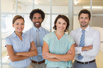 a group of people posing for the camera